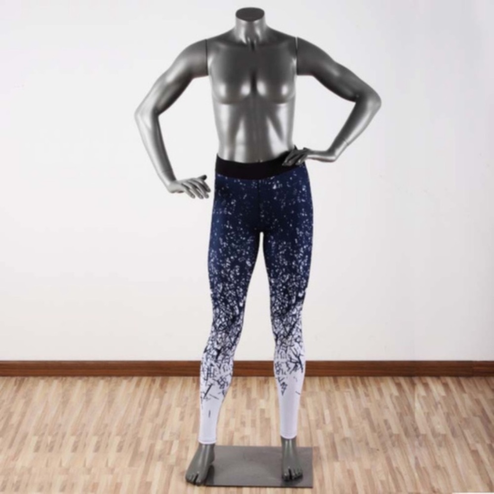 Deep blue and white sublimation leggings